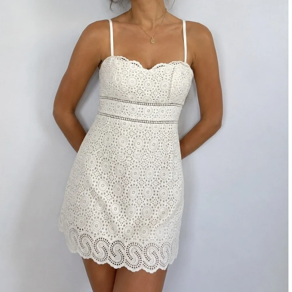 Lilly Pulitzer Jaida Dress White NWT 6 Bridal Shower Mini Short Graduation Dress - Picture 1 of 14